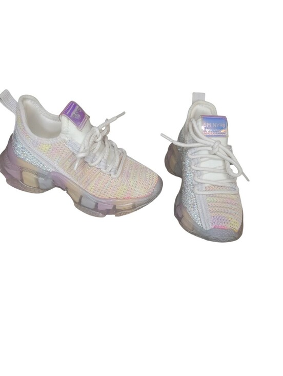 Steve Madden Other - Steve Madden Iridescent Pastel Knit Sneakers with Clear Chunky Sole
